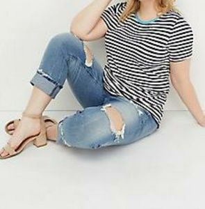 Cuffed and Destressed Jeans